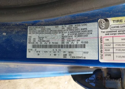 2011 Ford Fiesta Se из США, поврежденный, VIN 3FADP4EJ2BM113234